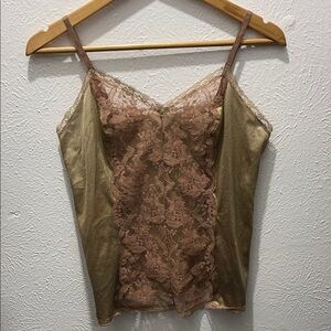 Vintage JCPenney Brown/gold Lace Camisole Size 34